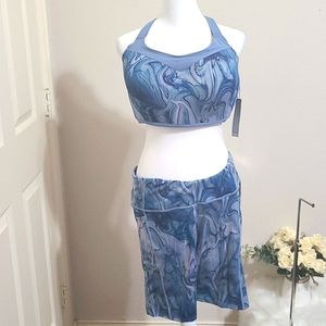 Victoria Secret's Flow on Point Sports bra and Bike shorts.